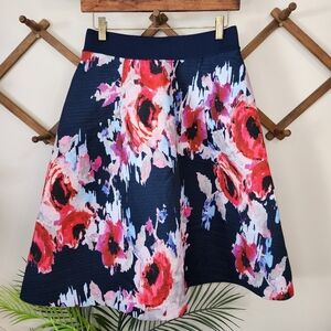 Kate Spade Floral A-Line Skirt - Navy and Pink